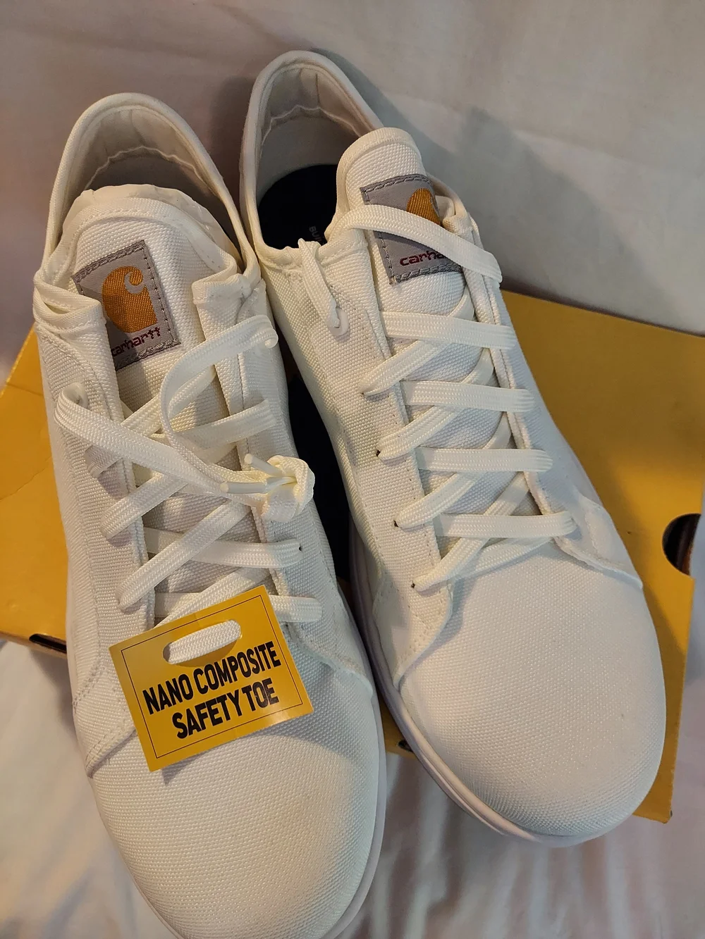 Carhartt Men’s Detroit Canvas Safety Toe Shoes Sneakers White New 10M - Picture 2 of 11